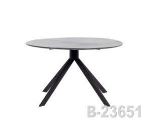 Eetkamertafel B-23651 zwart rond 130cm