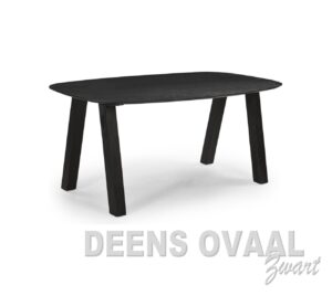 Eetkamertafel S-24453 Deens ovaal zwart 170cm