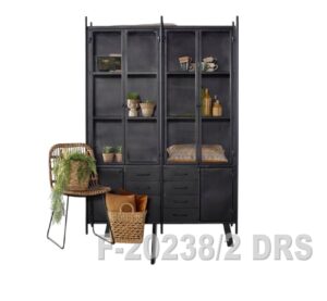 Vitrinekast F-20238 zwart 2 deurs