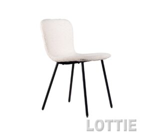 Stoel LOTTIE bouclé wit