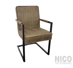 Stoel NICO met arm microleder B7 moss