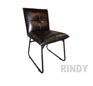 Stoel RINDY leder zwart